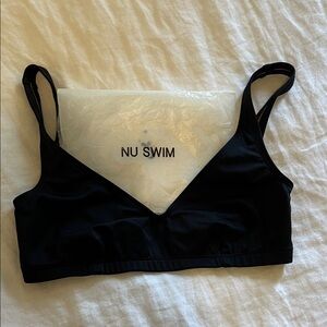 Nu Swim Black V-Neck Bralette Swim Top